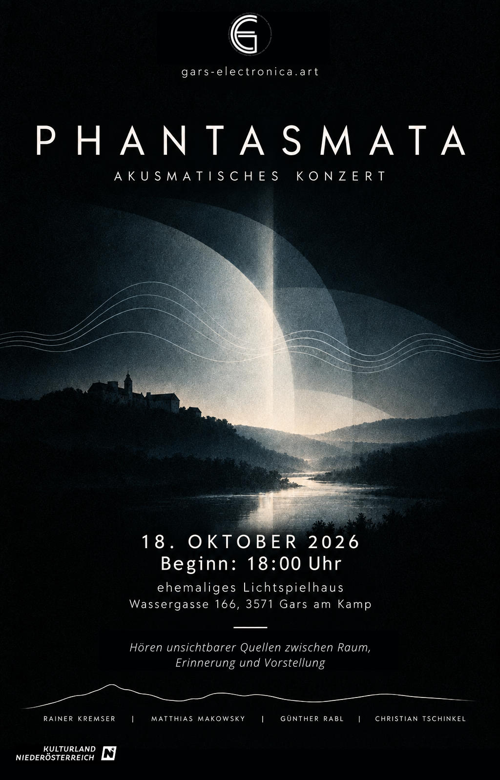 Phantasmata – acousmatic concert flyer, 18 October 2026, Gars am Kamp